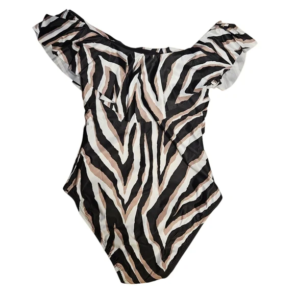 Trina Turk Vivant One Piece Off Shoulder Ruffle Size 4 - Picture 5 of 16